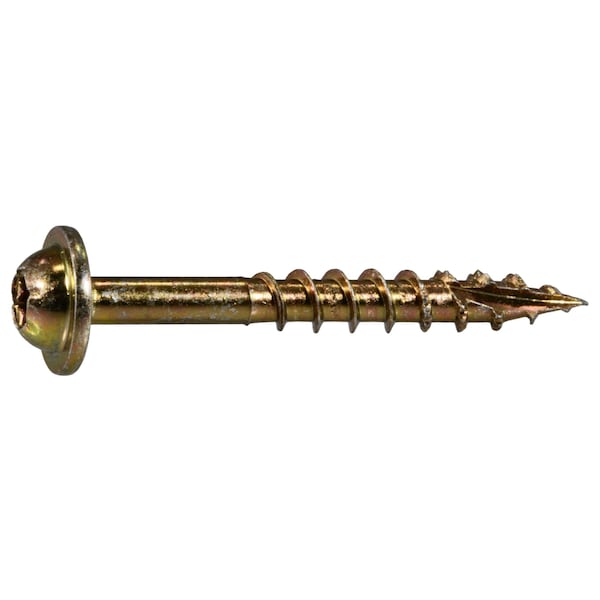 Saberdrive Wood Screw, #9, 1-1/2 in, Zinc Yellow Steel Flange Round Head Torx Drive, 713 PK 54092 - main